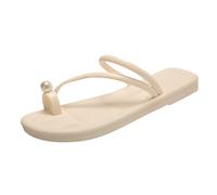 ZTFYKLIN Tongs Femme Mode Orthopédique Nouvel Ensemble De Pantoufles À Orteils Pour Femmes, Demi-Pantoufles D'Été, Style Féerique Avec Perles Françaises, Chaussures Plates Plage, Sandales Femmes