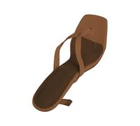 ZTFYKLIN Tongs Femme Mode Orthopedique Sandales À Talons Hauts De Couleur Unie Pour Femmes, Vêtements D'Extérieur Avec Un Mot, Bout Carré (Khaki, 42) Chaussures Compensees D Ete Sandale
