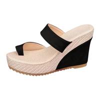 ZTFYKLIN Tongs Femme Mode Orthopédique Sandales D'Été Pour Femmes 2026, Chaussures À Talons Compensés, Confortables, Semelle Intérieure Rembourrée, Soutien De La Voûte Plantaire, Récupération