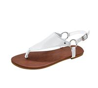 ZTFYKLIN Tongs Femmes En Cuir De Couleur Unie Pour Dames, Toutes Les Sandales Plates À Boucle Décontractée Été Solde Chaussure Femme Soirée Entre Doigt Compensee Beach Flip Flops Womens Shoes