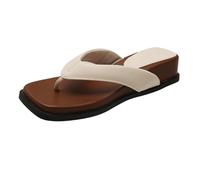 ZTFYKLIN Tongs Femmes Sandales De Mode Pantoufles D'Été Pour Femmes, Style, À Un Mot, L'Extérieur, Semelle Épaisse, Rehaussantes, Loisirs (White, 37) Chaussures Été Femme Confortable Sandale