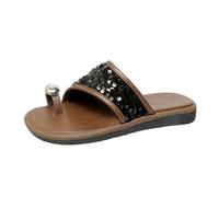 ZTFYKLIN Tongs Femmes,Yoga Mat Anti-Dérapant Tong Sandales Plates Pour Femmes, Femmes Avec Pince À Bout Ouvert, Confortables La Marche Ceintures Enfiler (Black, 42) Tongue Femme Chaussures Ete