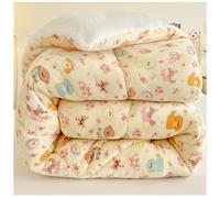 ZTGL Couette Cachemire Matelassée d'hiver, Couverture en Peluche Doux Réversible, Noyau de Couette Chaud Super Épaisseur, Consolateur Sherpa Anti Allergène,G,200x230cm (4.0kg)