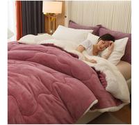 ZTGL Couette Chaude en Peluche, Couette Sherpa éPaisse en Hiver pour lit 2 Personnes, Sensation Laine et Cosy, Couverture Moelleuse Double Face Chaude Automne et Hiver,Pink 02,150x200cm(2.5kg)