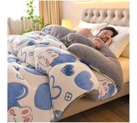 ZTGL Couette en Polaire Sherpa, Réversible Couverture lit 2 Personnes, Super Douce Moelleuse Édredon en Hiver, Épais Chaud et Doux en Peluche,Bleu,200x230ccm(4kg)