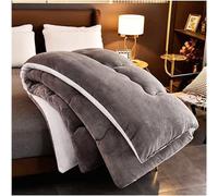 ZTGL Couette en Super Doux Velours d'agneau Couette Chaude en Hiver, Double Super Épaisseur Couverture, Moelleux et Respirant Édredon, Tissu Cachemire d'agneau Chaud Rapide,Dark Gray,110x150cm(1kg)