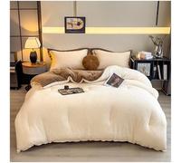 ZTGL Couette Polaire Bicolore Chaude en Hiver 2.5-5kg Hypoallergénique Doux Gonflant Couette de Lit Réversible 2 Personnes Edredon, éPaissir Consolateur Couverture d'hiver,Beige,220x240cm(5kg)