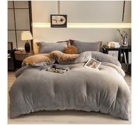 ZTGL Couette Polaire Bicolore Chaude en Hiver 2.5-5kg Hypoallergénique Doux Gonflant Couette de Lit Réversible 2 Personnes Edredon, éPaissir Consolateur Couverture d'hiver,Gris,180x220cm(4kg)