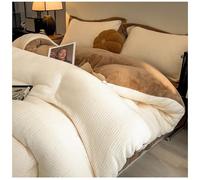 ZTGL Couette Velours de Lait, Édredon Épais Hiver, Couverture Très Chaude et Super Douce pour 2 Personnes, Courtepointe en Microfibre, Couette Matelassée Réversible,Beige,200x230cm(4.0kg)