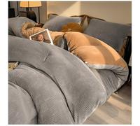 ZTGL Couette Velours de Lait, Édredon Épais Hiver, Couverture Très Chaude et Super Douce pour 2 Personnes, Courtepointe en Microfibre, Couette Matelassée Réversible,Gris,150x200cm(3.5kg)