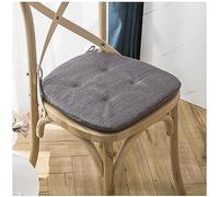 ZTGL Coussin Chaise Cuisine, Galette De Chaise en Forme de Trapèze avec Attaches, Galette De Chaise Dehoussable, Coussins De Chaises D'Interieur Respirant en Toute Saison,Dark Gray,43x45cm(6 Pcs)