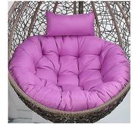 ZTGL Coussin Fauteuil Suspendu Ronde, Antidérapant Suspendu Hamac Chaise Coussins, Coussin de Chaise Suspendue Exterieur avec Appui-tête, Lavable Chaise Coussin,Violet,Diameter 120cm