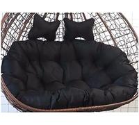 ZTGL Coussin pour Fauteuil Suspendu Oeuf 2 Places, Impermeable Lavable Coussin de Chaise Suspendue Exterieur, éPais Coussins pour Hamac Suspendu de Jardin, Toutes Les Saisons,Noir