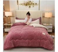 ZTGL ÉDredon Chaud en Laine pour Hiver et Automne 2.5-5 kg, éPaissir Consolateur Couverture d'hiver en Sherpa éPaissi Chaude, Couette Gonflant d'hiver pour lit 2 Personnes,Pink 01,180x220cm(5kg)