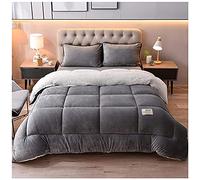 ZTGL éDredon Chaude en Hiver, Couette en Duvet, Couvertures d'hiver Chaudes et épaisses, Chaude Gonflant éPaisse Édredon, Couette 2 Personne Laine et Cosy Luxueuse,Light Gray,150x200cm(2kg)