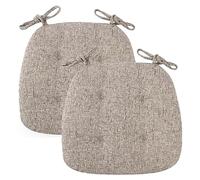 ZTGL Galettes de Chaise en Forme de Trapèze Assise 43x41x3 cm avec Sangles, Coussin de Siège en Mousse Haute Densité, Confortable et Résistant, Intérieure Extérieure,Beige,(2 Pcs)