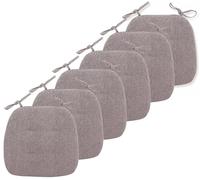 ZTGL Galettes de Chaise en Forme de Trapèze Assise 43x41x3 cm avec Sangles, Coussin de Siège en Mousse Haute Densité, Confortable et Résistant, Intérieure Extérieure,Caramel,(6 Pcs)