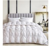 ZTGL Hiver Coton Couette, Couette en 95% Duvet d'oie et Plume d'oie Naturelle 4 Saisons Tempéré pour 2 Personne Couverture Chaude Légère Confortable Literie,Blanc,220x240cm/4kg