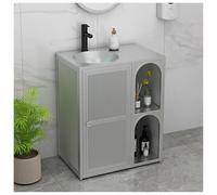 ZTGL Lavabo Colonne pour Salle de Bain 65x46x85cm, Industriel Meuble sous Lavabo Armoires Vasque Salle de Bain, Lavabo à Poser sur Colonne, Lavabos Colonne Meuble sous en Fer Forgé A, Without Mirror