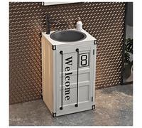 ZTGL Lavabo Colonne Vasque sur Pied, Industriel Meuble sous Vasque, Meuble sous Evier Salle de Bain, Lave Mains Moderne Armoire de Rangement pour Vasque, Meubles de Salle de Bain B7,Without Mirror