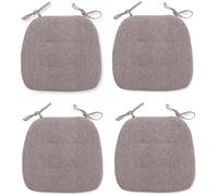 ZTGL Lot de 4 Galettes de Chaise en Forme de Trapèze Assise Confortable avec Attaches, Intérieure Extérieure, Dimensions: 43 x 41 x 35 x 3 cm, pour Toutes Les Saisons,Caramel