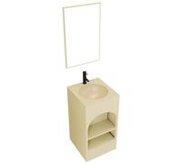 ZTGL Meuble Lave-Mains sur Pieds, Meuble Vasque de Salle de Bain, Industriel Lavabo Colonne sur Pied en Fer Forgé, Lavabo Vasque de Rangement pour Salle de Bain et Toilettes A, with Mirror