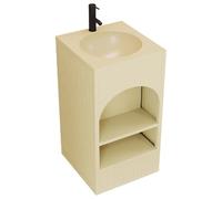 ZTGL Meuble Lave-Mains sur Pieds, Meuble Vasque de Salle de Bain, Industriel Lavabo Colonne sur Pied en Fer Forgé, Lavabo Vasque de Rangement pour Salle de Bain et Toilettes A,Without Mirror