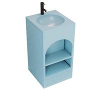 ZTGL Meuble Lave-Mains sur Pieds, Meuble Vasque de Salle de Bain, Industriel Lavabo Colonne sur Pied en Fer Forgé, Lavabo Vasque de Rangement pour Salle de Bain et Toilettes C,Without Mirror