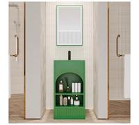 ZTGL Meuble sous Lavabo, Lavabo Colonne pour Salle de Bain, Vasque sur Pied Lave Main Gain de Place, Meuble sous-Vasque Style Industriel, Armoire de Salle de Bains sous Lavabo D, with Mirror