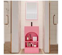 ZTGL Meuble sous Lavabo, Lavabo Colonne pour Salle de Bain, Vasque sur Pied Lave Main Gain de Place, Meuble sous-Vasque Style Industriel, Armoire de Salle de Bains sous Lavabo B, with Mirror