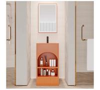 ZTGL Meuble sous Lavabo, Lavabo Colonne pour Salle de Bain, Vasque sur Pied Lave Main Gain de Place, Meuble sous-Vasque Style Industriel, Armoire de Salle de Bains sous Lavabo C, with Mirror