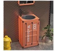 ZTGL Meuble sous Lavabo Salle de Bain, Lavabo sur Pied sous Vasque Armoire, Style Industriel Lave Mains Vasque Colonne, Meuble Vasque à Poser pour la Salle de Bain et Toilettes A6,Without Mirror
