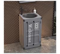 ZTGL Meuble sous Lavabo Salle de Bain, Lavabo sur Pied sous Vasque Armoire, Style Industriel Lave Mains Vasque Colonne, Meuble Vasque à Poser pour la Salle de Bain et Toilettes A5,Without Mirror