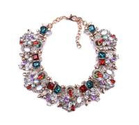 Zthread Collier plastron plastron coloré en cristal de verre pour femme Accessoires de mode, One Size, Cristal-métal, Strass