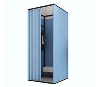 ZTIOMUK Cabine d'essayage Mobile, Cadre de Cabine d'essayage Portable avec Rideau et Crochet, Cabine d'essayage pour Magasin de vêtements, boutiques, Bureau (Couleur : Bleu)