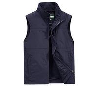 ZTJ-Lighting Gilet en Plein air, 100% Coton de Grande Taille Hommes Veste Multi Pocket, Casual Top sans Manches pour la pêche Waistcoat Camping Voyages Photo Randonnée Gilet,Bleu,7XL