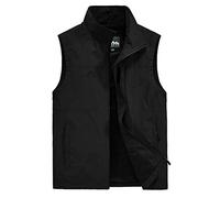 ZTJ-Lighting Gilet en Plein air, 100% Coton de Grande Taille Hommes Veste Multi Pocket, Casual Top sans Manches pour la pêche Waistcoat Camping Voyages Photo Randonnée Gilet,Noir,7XL