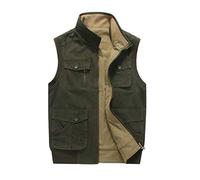 ZTJ-Lighting Gilet Hommes, Extérieur Léger Casual avec Poches Multiples Gilet, Full Zip Jacket Manches pour la pêche Safari Photo Voyage été Travail Vest,Vert,4XL