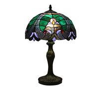 ZTJ-Lighting Lampe de Table de Style Tiffany, Lampe de Bureau en vitrail Vintage, 1 lumière, Lampe de Chevet à Base en métal Antique pour éclairage de Lecture de Salon de Chambre à Coucher, 30 * 48cm