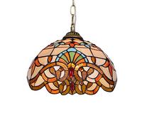 ZTJ-Lighting Lustres de Style Tiffany Vintage, luminaires de Plafond en vitrail, Lampe Suspendue réglable Moderne pour Chambre à Coucher Salon Salle à Manger Cuisine [Classe énergétique A ++],A,30CM