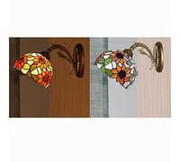 ZTJ-Lighting Tiffany style Applique, 8 pouces en verre teinté mur Sconces, 1 Lumière, Rétro Veilleuse pour Salon Chambre côté décoration murale à éclairage,J