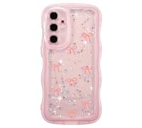 ZTOFERA Bouclé Vague Cadre Coque pour Samsung Galaxy S24 FE 5G, Paillettes Étincelle Star Arc Étui pour téléphone Doux TPU Résistant aux Chocs Protecteur Pare-Chocs Couverture