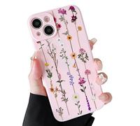 ZTOFERA Coque Fleurs Compatible avec iPhone 15 pour Filles Femmes, Housse Étui en Silicone Flexible Souple Protection Coque avec Motif Fleurs Grimpante Antichoc Cover pour iPhone 15, Rose