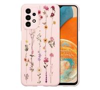 ZTOFERA Coque Fleurs Compatible avec Samsung Galaxy A23 4G/5G pour Filles Femmes, Housse Étui en Silicone Flexible Souple Protection Coque avec Motif Fleurs Grimpante Antichoc Cover, Rose