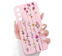 ZTOFERA Coque Fleurs Compatible avec Samsung Galaxy A55 5G pour Filles Femmes, Housse Étui en Silicone Flexible Souple Protection Coque avec Motif Fleurs Grimpante Antichoc Cover, Rose