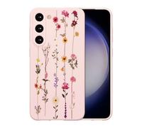 ZTOFERA Coque Fleurs Compatible avec Samsung Galaxy S23 5G pour Filles Femmes, Housse Étui en Silicone Flexible Souple Protection Coque avec Motif Fleurs Grimpante Antichoc Cover pour S23, Rose