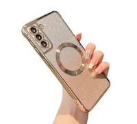 ZTOFERA Coque magnétique transparente pour Samsung Galaxy S21 FE 5G avec paillettes dégradées (2 en 1), coque de protection en TPU antichoc pour femmes et filles, coque de protection en TPU antichoc