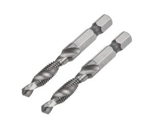 Ztolbriy 2 Pezzi Trapano Combinato e Punta per Rubinetto, Punta Maschiatrice M6 x 1, Maschio per Filettare 1/4" Gambo Esagonale in Acciaio ad Alta Velocità