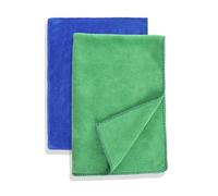 Ztolbriy Chiffon Bambou et Chiffons de Nettoyage Réutilisables - Lot de 2 Chiffons en Coton pour Cuisine et Salle de Bain, Ultra-Absorbants, Lavables, Durables et Écologiques (Vert/Bleu)