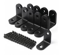 Ztolbriy Cornière métallique à 90 degrés, Lot de 20 petites equerres métalliques noires - Avec vis pour montage d'angle - Idéales pour meubles, tables, chaises, bibliothèques et structures de fixation